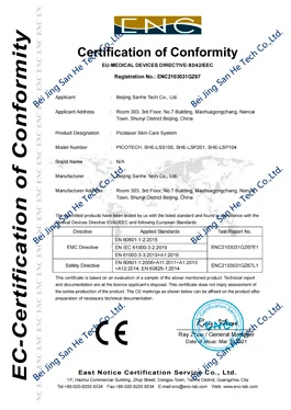 sanhe picosecond medical ce certificate