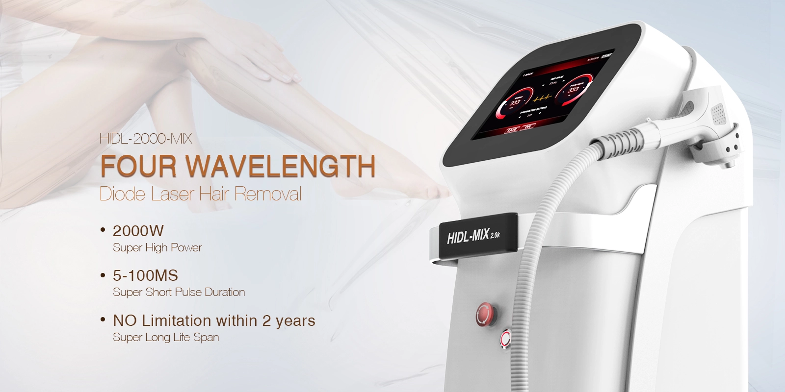 2000W 4 wavelength Diode Laser Hair Removal System